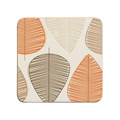 Afbeelding van Premier Housewares 4 onderzetters oranje blad 2 x 10 cm 1203607