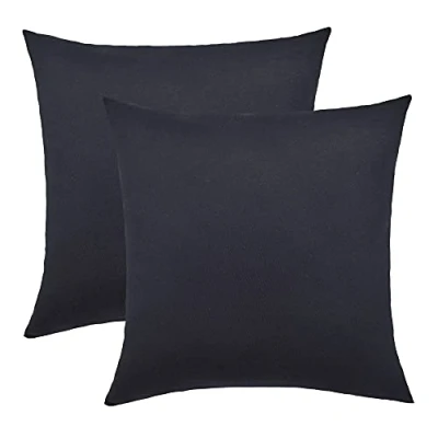 Afbeelding van NatureMark Jersey kussensloop set van 2 Oeko Tex gecertificeerd katoen zwart 40 x cm