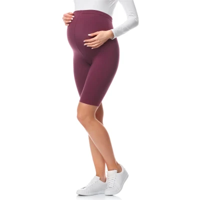 Afbeelding van BE Mammy BE20 228 LE Dames Zwangerschapsleggings Kort Katoen Elasthan Yogabroek Wijnrood XXL