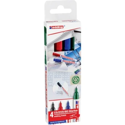 Afbeelding van Cd marker edding 8400 rond 0.5 1.0mm assorti etui à 4 stuks