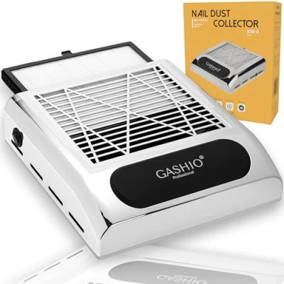 Afbeelding van GASHIO® Professionele stofzuiger van 80 W, voor acrylnagels, gelnagels, krachtig, manicure en pedicure, vervangbaar HEPA filter