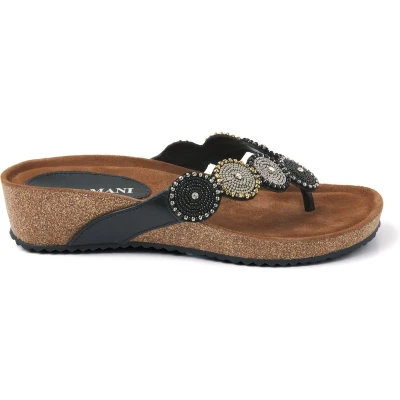 Afbeelding van 75.455 Slippers Dames Black 990 36 Zwart