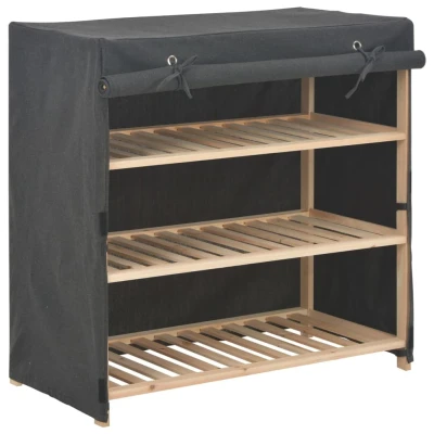Afbeelding van Schoenenkast met hoes 79x40x80 cm stof grijs