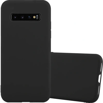 Afbeelding van Cadorabo Hoesje geschikt voor Samsung Galaxy S10 PLUS in CANDY ZWART Beschermhoes gemaakt van flexibel TPU silicone Case Cover