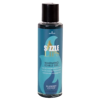 Afbeelding van Sensuva Sizzle Lips Verwarmende Eetbare Gel Bosbessen IJs 125 ml