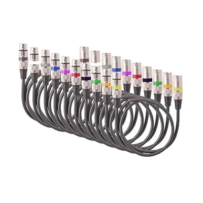 Afbeelding van summina 10 x 1,5 m XLR kabel DMX Stage Light Cable 3 pins Mic Balanced Shielded kabels voor bewegend hoofd licht door lichte microfoonmixer