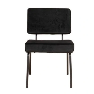 Afbeelding van Bronx71® Velvet eetkamerstoel Espen zwart Eetkamerstoelen set van 6