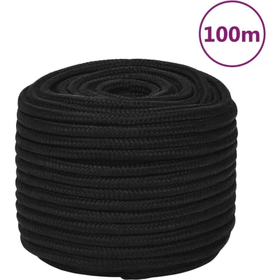 Afbeelding van vidaXL Werktouw 14 mm 100 m polyester zwart