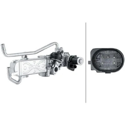 Afbeelding van HELLA 6NU 358 167 011 AGR modul Met pakkingen, koeler klep voor recirculatie van de uitlaatgassen VOLKSWAGEN: Polo V Hatchback