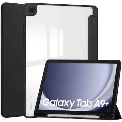 Afbeelding van iMoshion Tablet Hoes Geschikt voor Samsung Galaxy Tab A9 Plus Trifold Hardcase Bookcase Zwart