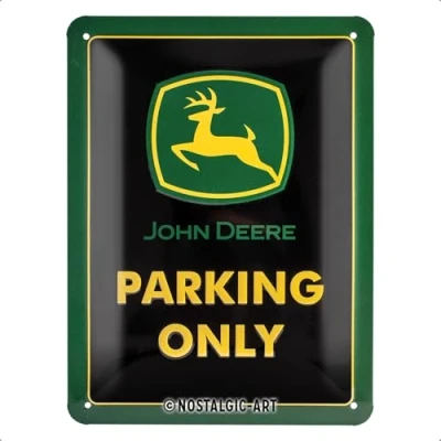 Afbeelding van Nostalgic Art John Deere Vintage bord Parking Only cadeau idee voor tractorfans, metaal, retro design, 15 x 20 cm