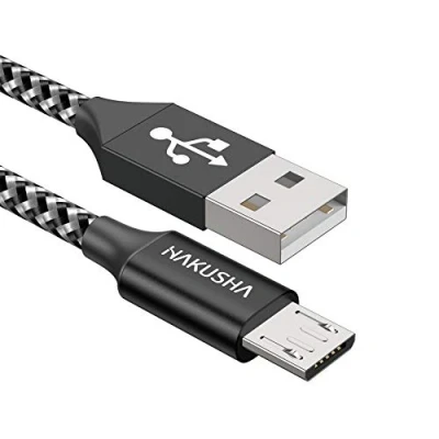 Afbeelding van HAKUSHA Micro USB kabel, [2M] 5V/3A snel opladen Android kabel duurzaam nylon mobiele oplaadkabel voor Samsung S7/S6/S5/J5/J7, Huawei, Nokia Nexus, Sony, tablet, PS4, Kindle