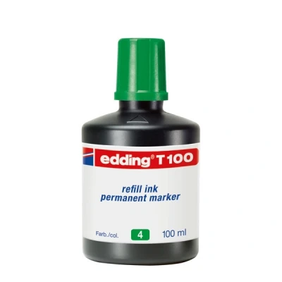 Image de edding Encre de chine recharge T100, vert, 100 ml pour la des marqueurs permanents No. 1, 400,404, 500, 550, 800, 850, 3000, 3300 et comfort