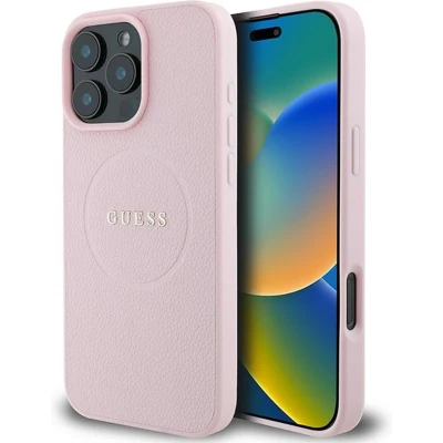Afbeelding van Guess GUHMP15XPGHSMMP iPhone 15 Pro Max 6,7&quot; roze/roze hardcase Grained Ring MagSafe