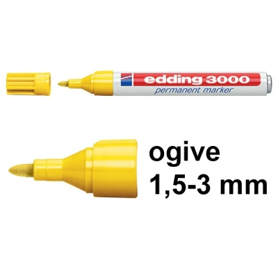 Image de Edding 3000 marqueur permanent (1,5 3 mm ogive) jaune