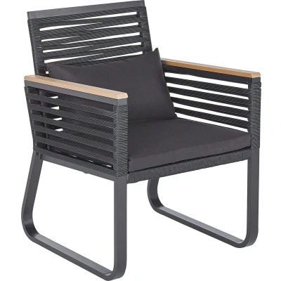 Afbeelding van CANETTO Tuinset voor 4 Zwart Aluminium