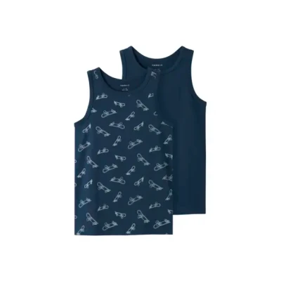 Afbeelding van Name It kids jongens ondergoed TANK TOP 2P Titan SKATER w/