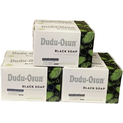 Afbeelding van dudu osun black soap zwarte afrikaanse zeep 6 pack Tropical Naturals