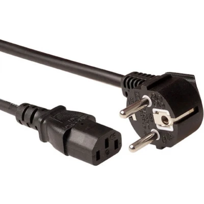 Afbeelding van ACT AK5213 Stroomkabel LSZH Randaarde Stekker CEE7/7 male (haaks) C13 Zwart 5 meter