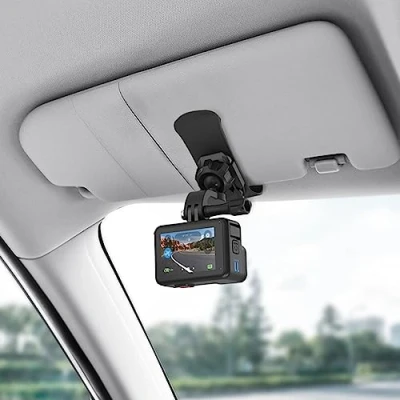 Afbeelding van SUREWO Auto zonneschermhouder snelclip universele J haak compatibel met GoPro Hero 12 11 10 9 8 7 6 5 zwart, DJI Osmo Action 4/3, AKASO/Crosstour/Campark en de meeste