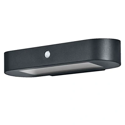 Afbeelding van LEDVANCE ENDURA Style Ovale solar wandlamp, warm wit licht (3000K), geïntegreerde sensor, bruikbaar zonder stroom, lange batterijduur: 30 keer 60 seconden in PIR modus, IP44 bescherming, zwart