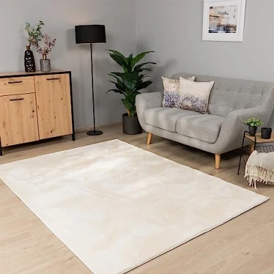 Afbeelding van Paco Home Vloerkleed Woonkamer Laagpolig Wasbaar In Wasmachine Eenkleurig Zacht 140x200 cm