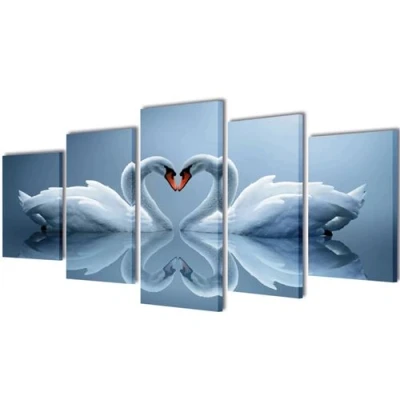 Afbeelding van Canvas muurdruk set Zwaan 200 x 100 cm