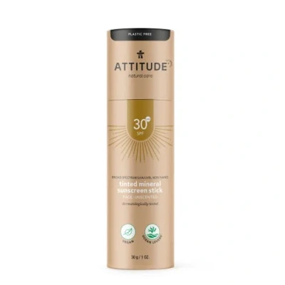 Afbeelding van Attitude Zonnebrandstick Gezicht SPF 30 Ongeparfumeerd Getint