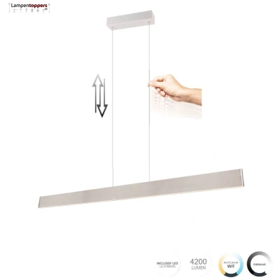 Afbeelding van Galway hanglamp, mat nikkel, omhoog/omlaag, CCT, metaal