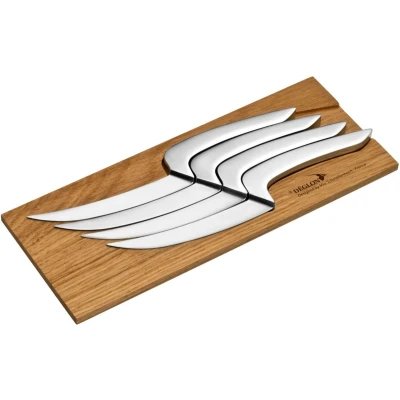 Afbeelding van Déglon Meeting® 4 Steakmessen Set met Eikenhouder Kunst Ontmoet Functie