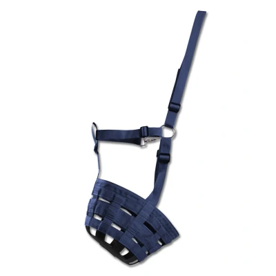 Afbeelding van Waldhausen Grasmuilkorf Gevoerd Zwart Paardenaccessoires Cob