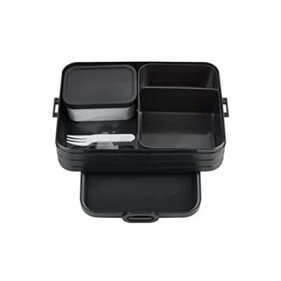 Image de Mepal Panier Repas Bento Take A Break pour Large Boite Compartiment Lunchbox Sandwichs, Petits Snacks et Restes Snack &amp; Déjeuner 1500 ml Nordic Black