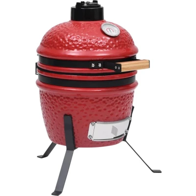 Afbeelding van vidaXL Kamado barbecue 2 in 1 56 cm keramiek rood