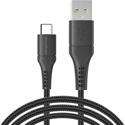 Afbeelding van iMoshion Kabel USB C naar A 3 meter Snellader &amp; Datasynchronisatie Oplaadkabel Stevig gevlochten materiaal Zwart