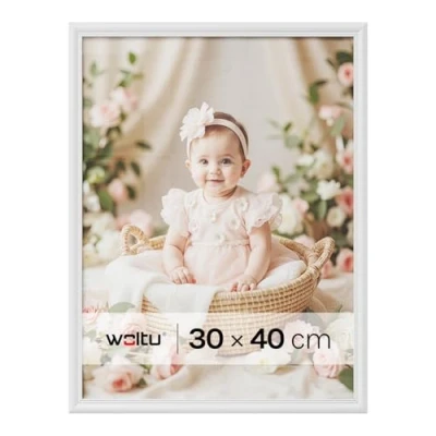 Afbeelding van WOLTU 1 x houten fotolijst Artos stijl, voorkant van glas, 30 40 cm, wit, 9437