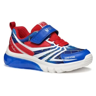 Afbeelding van Geox Light UP Spider MAN Ciberdron BOY Sneakers laag voor kinderen, Maat: 34, Royal/red Imitatieleer/ textiel