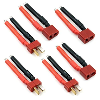 Afbeelding van 3 paar T connectoren vrouwelijk en mannelijk met 12 AWG siliconen draad voor RC Lipo drone
