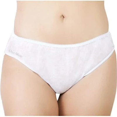 Afbeelding van One Wear Wegwerpbroekjes voor dames (wit, 5 stuks) wegwerp onderkleding ziekenhuis. Wegwerpslip zwangerschap. Post bevalling slip zwangerschapskoffer. Periodieke damesslips, Wit.