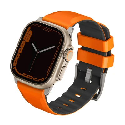 Afbeelding van Uniq Armband Apple Watch 42/44/45/49 Mm Linus Airosoft Silicone Strap Oranje (uniq 49mm linusvorg)
