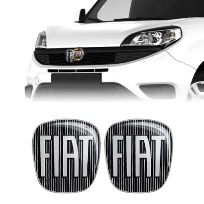 Afbeelding van Fiat 14188A 2 pc 3D Adhesive Reserveonderdeel Logo Zwart Voor Doblò, + Achter