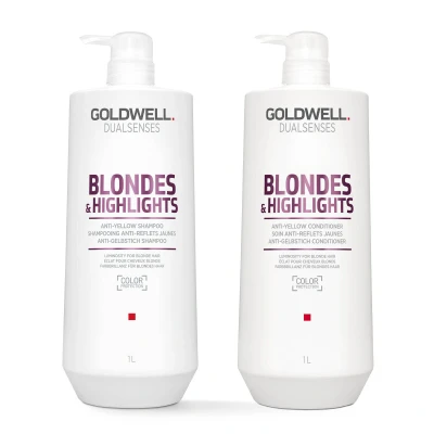 Afbeelding van Goldwell Dualsenses Blondes &amp; Highlights Shampoo + Conditioner bundel/set/pakket