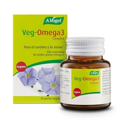 Afbeelding van A.Vogel Veg Omega 3 Complex Vegan voor hersenen en visie DHA ALA vetzuren 30 kralen