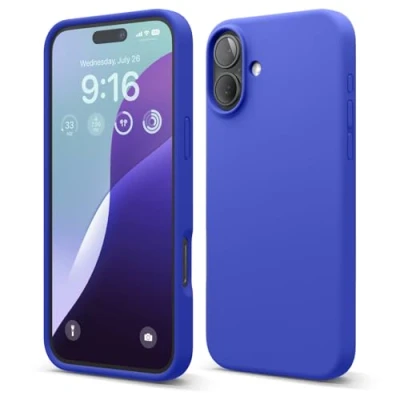 Afbeelding van elago Compatibel met iPhone 16 Plus hoesje, hoogwaardige vloeibare siliconen hoes, volledige beschermhoes, schokbestendig, slanke telefoonhoes