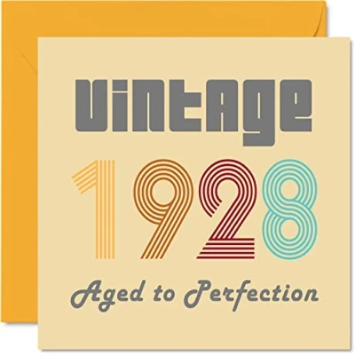 Afbeelding van verjaardagskaart voor mannen en vrouwen, vintage 1928 Aged To Perfection grappige jou 145 mm x opa oma