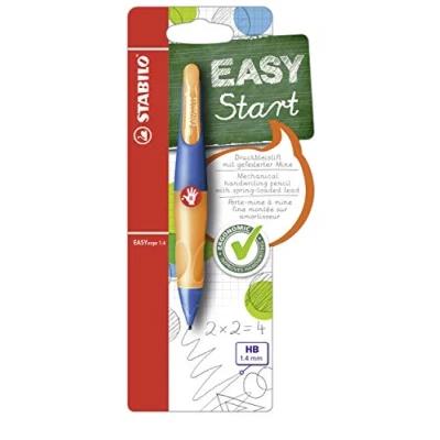 Afbeelding van Vulpotlood STABILO Easyergo 1.4mm HB rechtshandig blauw/neon oranje blister à 1 stuk