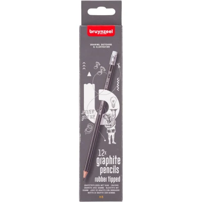 Afbeelding van Potlood Bruynzeel 6021 Burotek HB met gum