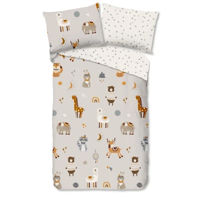 Afbeelding van Dekbedovertrek voor Kinderen 140x200 cm Dieren en Veren Print Multi 1 Persoons 100% Katoen