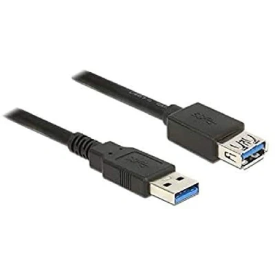 Afbeelding van Delock USB kabel 3.2 Gen1 (USB 3.0 / 3.1 Gen1) A stekker, bus 1.00 m Zwart Vergulde steekcontacten 85054