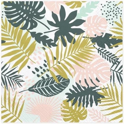 Afbeelding van Partydeco Servetten Aloha bladeren (20 stuks)