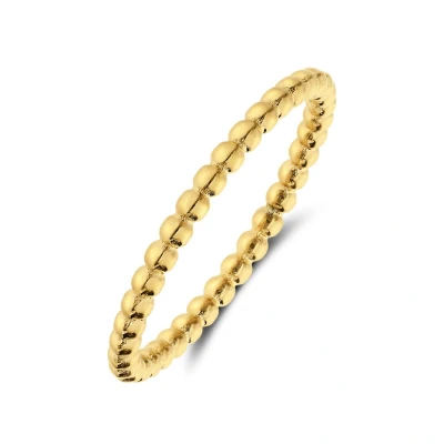 Afbeelding van Lucardi Dames Stalen goldplated Ring bolletje 2,5mm Staal Goud 18 / 57 mm